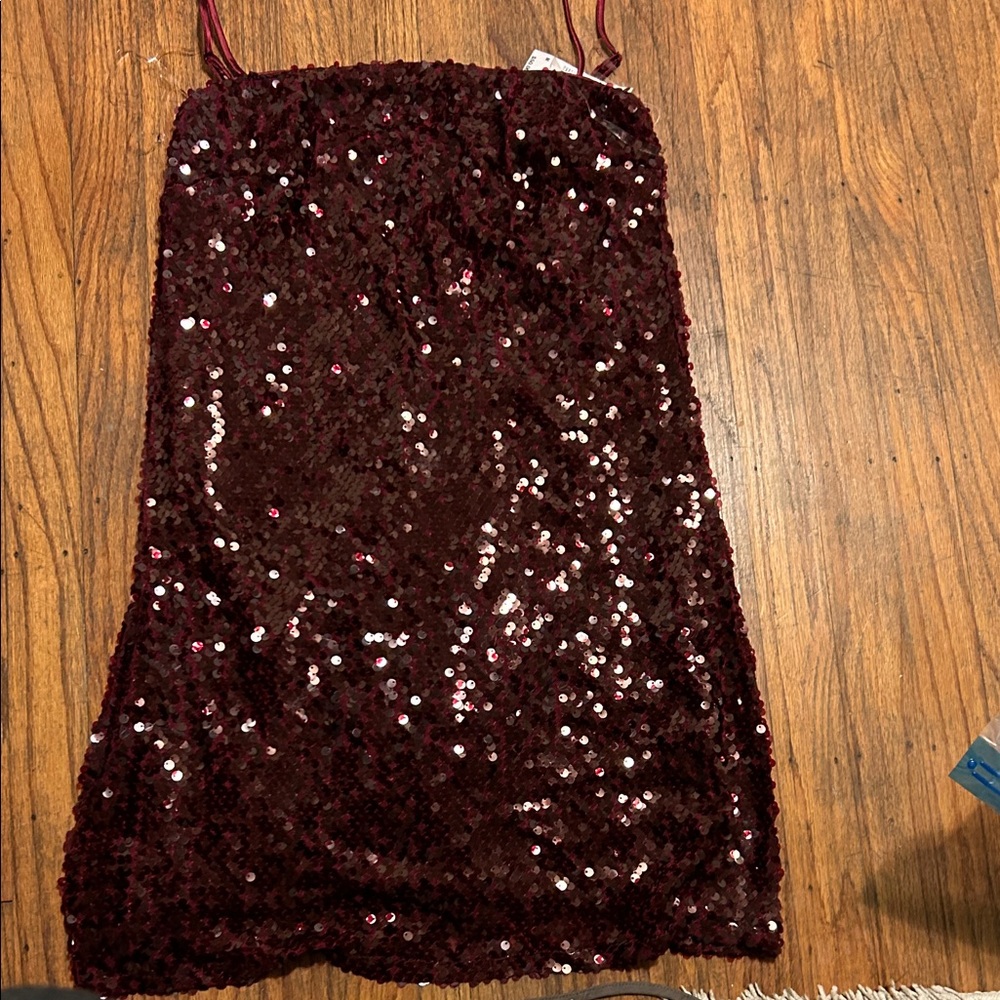 Trixxi Deep Red Sequin mini dress